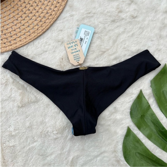 Luli Fama Cheeky Crochet Trim Low Rise Black Hipster Bottom - Picture 5 of 9